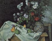 Paul Cezanne, Still Life with Flowers and Fruit